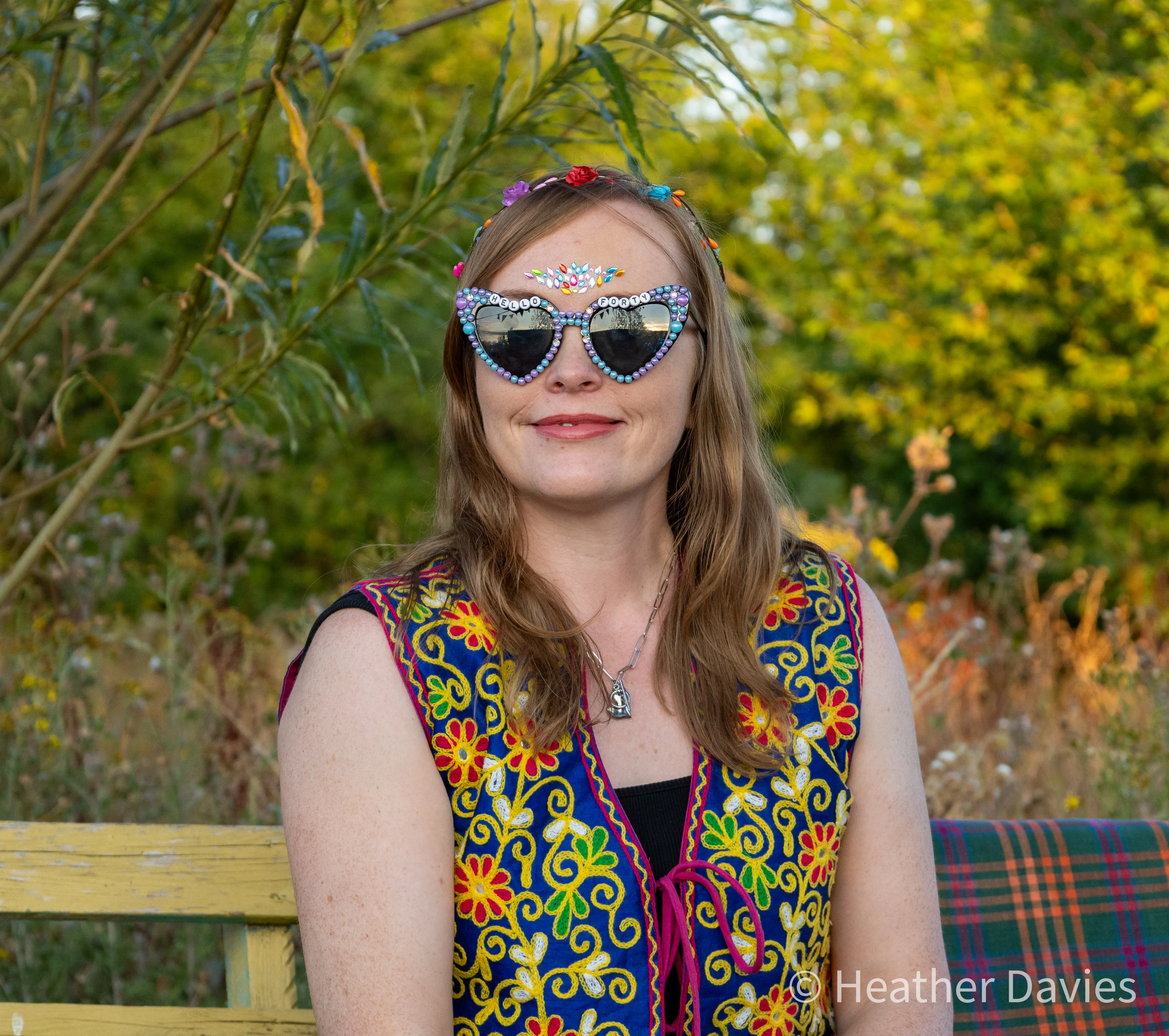 A guest enjoying Bec's 40th birthday celebration at The Oxford Yurt